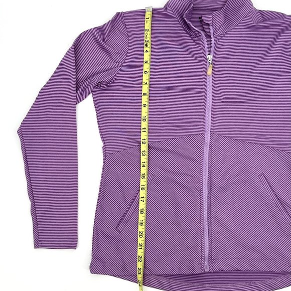 Bette & Court Full Zip Athletic‎ Jacket Size Medium Purple Striped EUC Golf - Picture 6 of 7
